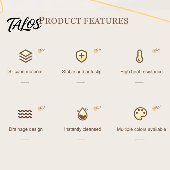Talos Petal Shaped Coaster, Heat Resistant Silicone Mat, Non-Slip Dishwasher Safe Pot for Kitchen Dining Room