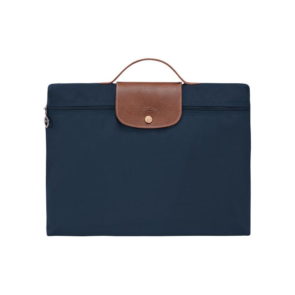 

Longchamp Le Pliage 37 Zipper Snap Closure Recycled Canvas With Leather Trim Tote Bag Briefcase Small Men Tote Bags Navy-Blue 2182089P68 Navy Blue
