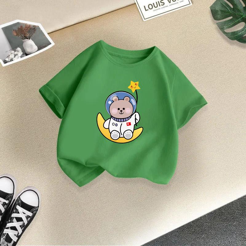 Children T-shirt Cute Animals Printed Kids 100% Cotton Tops O-Neck Short-sleeve Kids 2-13Y T-shirt
