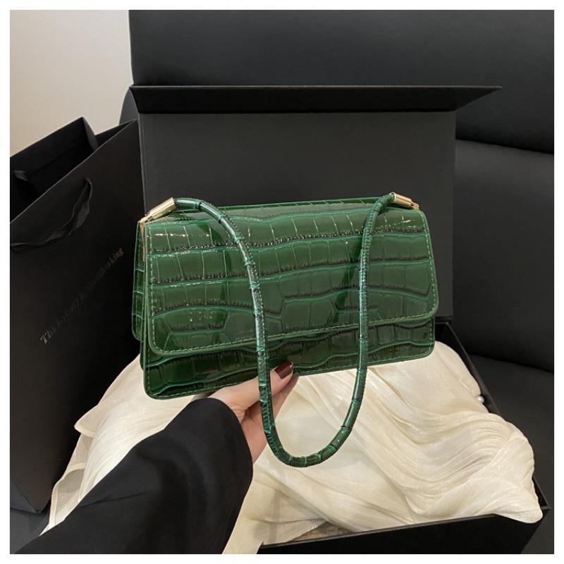 Sac bandoulière petit modèle motif crocodile mode femme texture simple tendance et polyvalent
