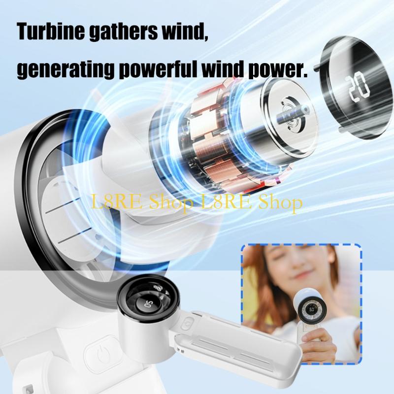 L8RE Adjustable Speed Cooling Fan Foldable High Speed Fan Blower Portable Handheld Fan for Women Man Travel Camping Outdoor China Mainland