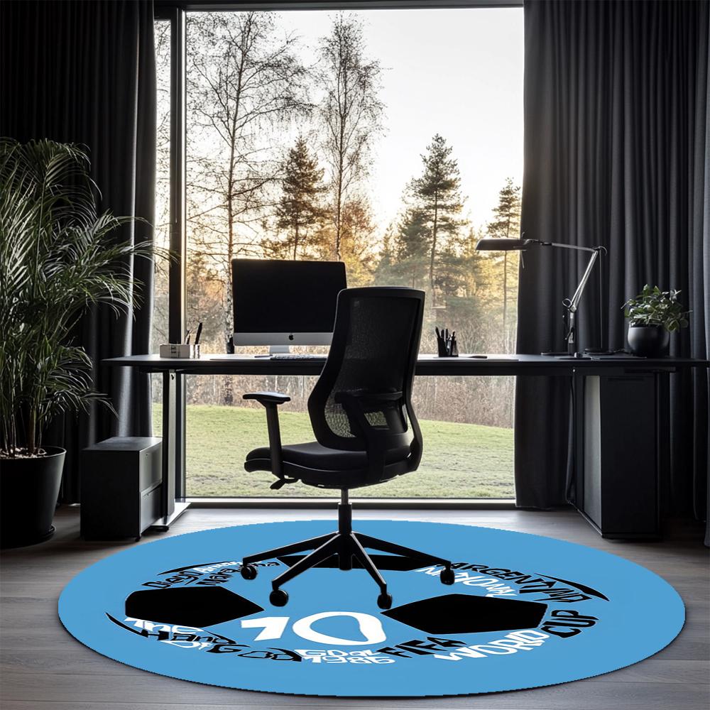 Fußball bedruckter runder Teppich Teppich Stuhlteppich Läufer Eingang Fußmatten, für Bürostuhl Wohnzimmer Schlafzimmer Küche.
