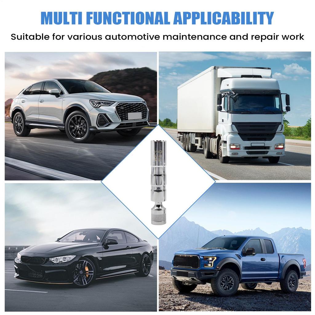 Zündkerzenstecknuss 14mm/16mm Magnetisch Universal Auto Zubehör Stecknuss Entfernungswerkzeug Für Werkstatt Auto ATV Traktor Rasenmäher LKW SUV