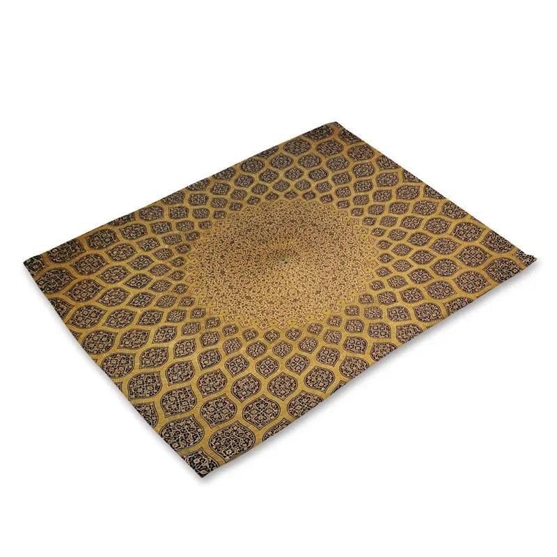 

Boho Mandala Pattern Placemat Washable Bohemia Floral Place Mat for Home Party Dining Tables Wedding Kitchen Banquets Decor 2pcs 30x45cm