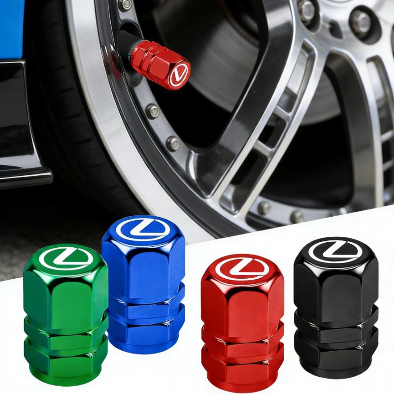 4pcs/set Car Wheel Tire Valve Caps Tyre Stem Covers Accessories For Lexus RX330 Fsport IS200 IS250 RX350 GX NX300h Ct200h ES300h AEI1