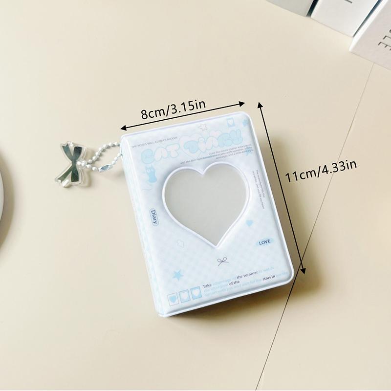 1Pc Cute Bow Photo Album 3 Inch Love Heart Hollow Picture Storage Case Kpop Card Binder Name Card Book Photocard Holder