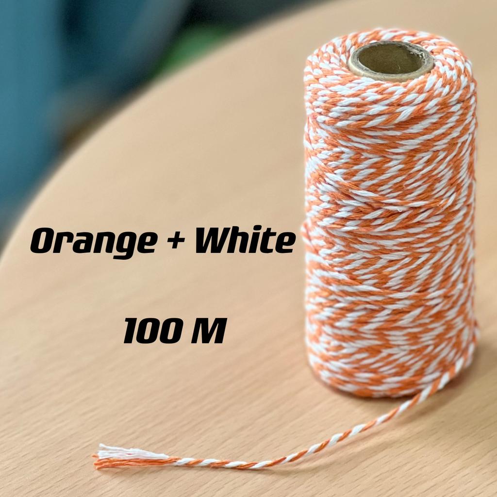 2mm 100m Macrame Cotton Rope Twisted Jute Colored Cotton Two-Color Rope Process For Wall-Mounted Gift Packaging DIY Wedding Deco