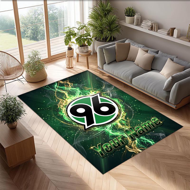 Hannover 96 Printed Crystal Velvet Rug Non‑Slip Crystal Velvet Carpet For Sofa Bedroom Indoor Home Decoration