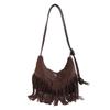 Large Capacity Retro Versatile Tote Bag New Trendy and Fashionable Crossbody Bag Ins Niche Tassel Bucket Bag