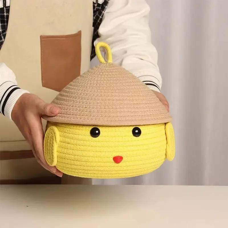 Creative Hand Woven Storage Basket  Tree Cartoon Storage Box  Snack  Make Up Organizers Home Decor