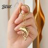 Zinc Alloy Car Key Ring Double Dolphin Keyhcain Sea Animal Pendant Backpack Handbag Purse Charm Decoration Lightweight