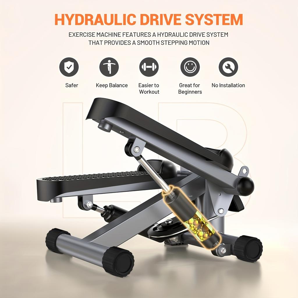 Stepper For Exercise, Mini Stepper With Exercise Equipment For Home Workouts, Hydraulic Fitness Stair Stepper With Resistance Band & Calories Count