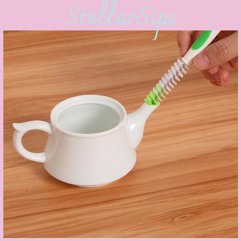 Teapot Japanese Spout Brush With Suction Base For Kitchen Accessories Cleaning