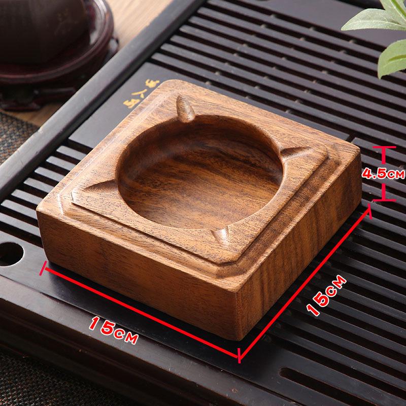 Luxury Wooden Walnut Ashtray with Storage - Ideal for Living Room & Hotel