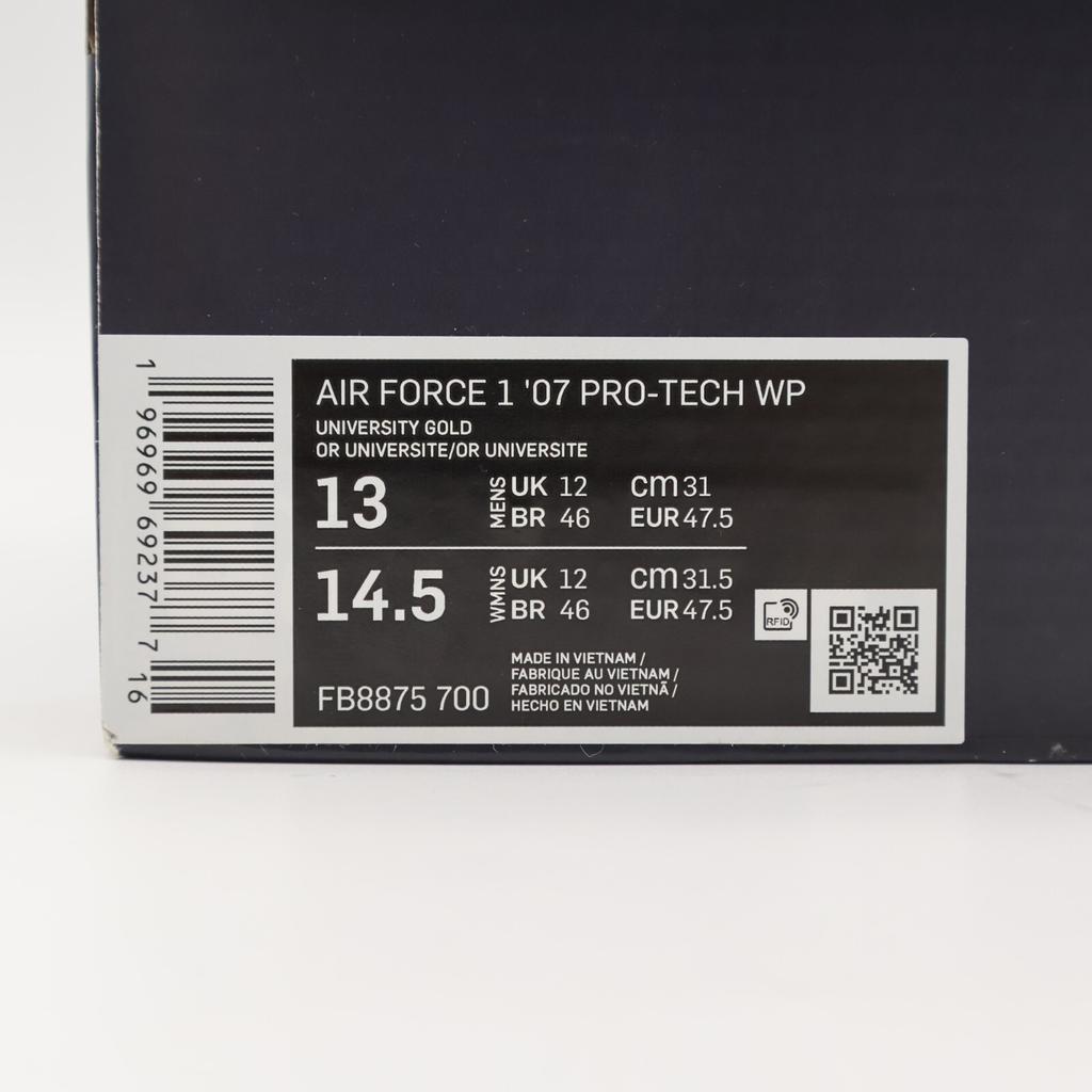 FB8875-700 Nike Air Force 1 '07 Pro-Tech WP University Gold (Men's)