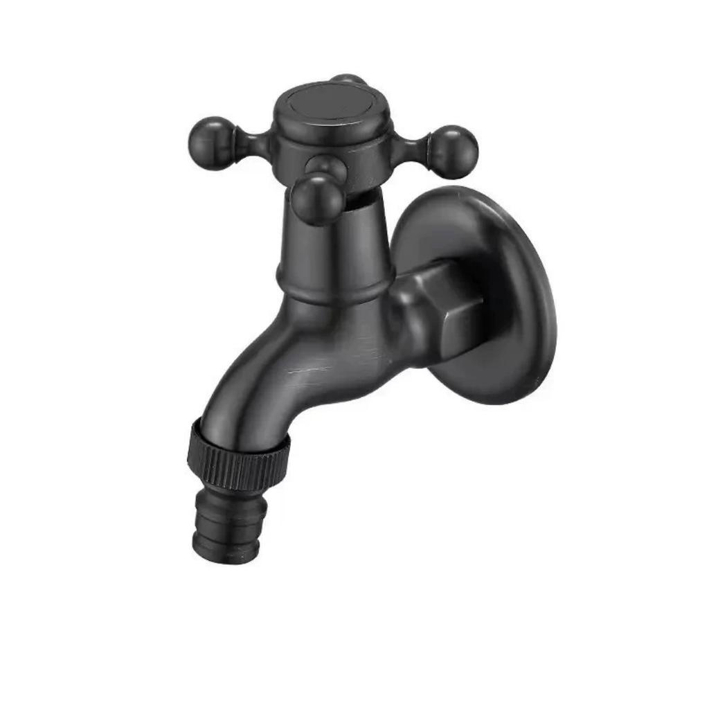 Black Washing Machine Faucet Brass Bibcock Faucet Garden Faucet Outdoor Faucet Bathroom Mop Sink Faucets  Water Taps Garden