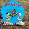 1 Stück Pippi Langstrumpf Regenschirm - 8 Speichen verstärkt, Automatisches Öffnen, Leicht & Langlebig, Niedliches Modeaccessoire für den Außenbereich, Strand oder Freizeit, Beac