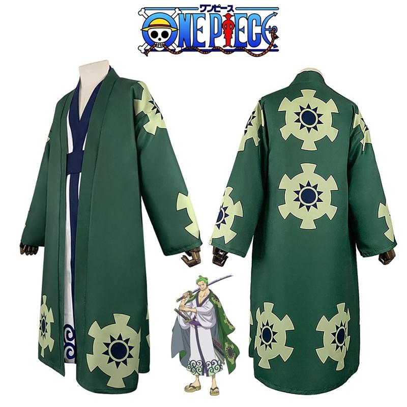 Roronoa One Piece Zoro Cosplay Costume Kimono Robe Full Suit Halloween Play Role