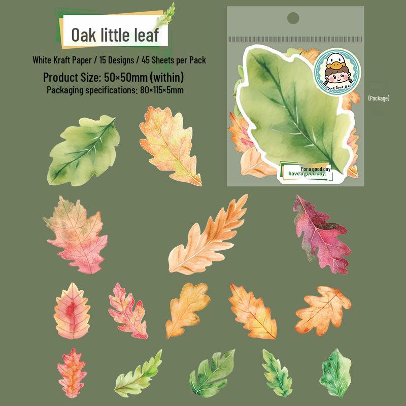 

White Kraft Paper Leaf Scenery Sticker Pack - 6 Die-Cut Styles