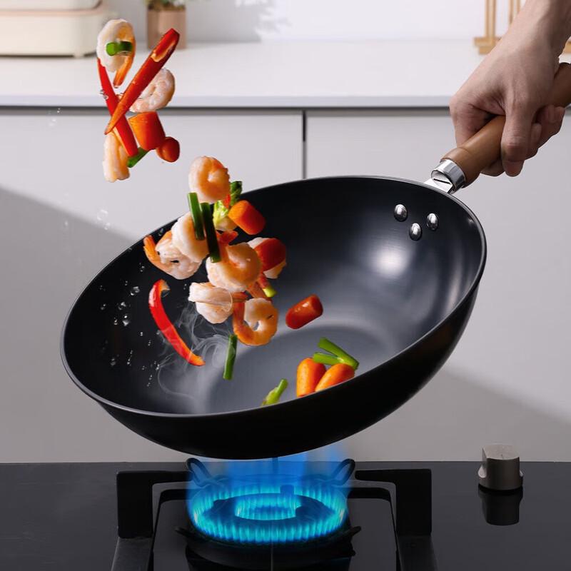 Shibazizu 32cm Traditional Refined Iron Wok