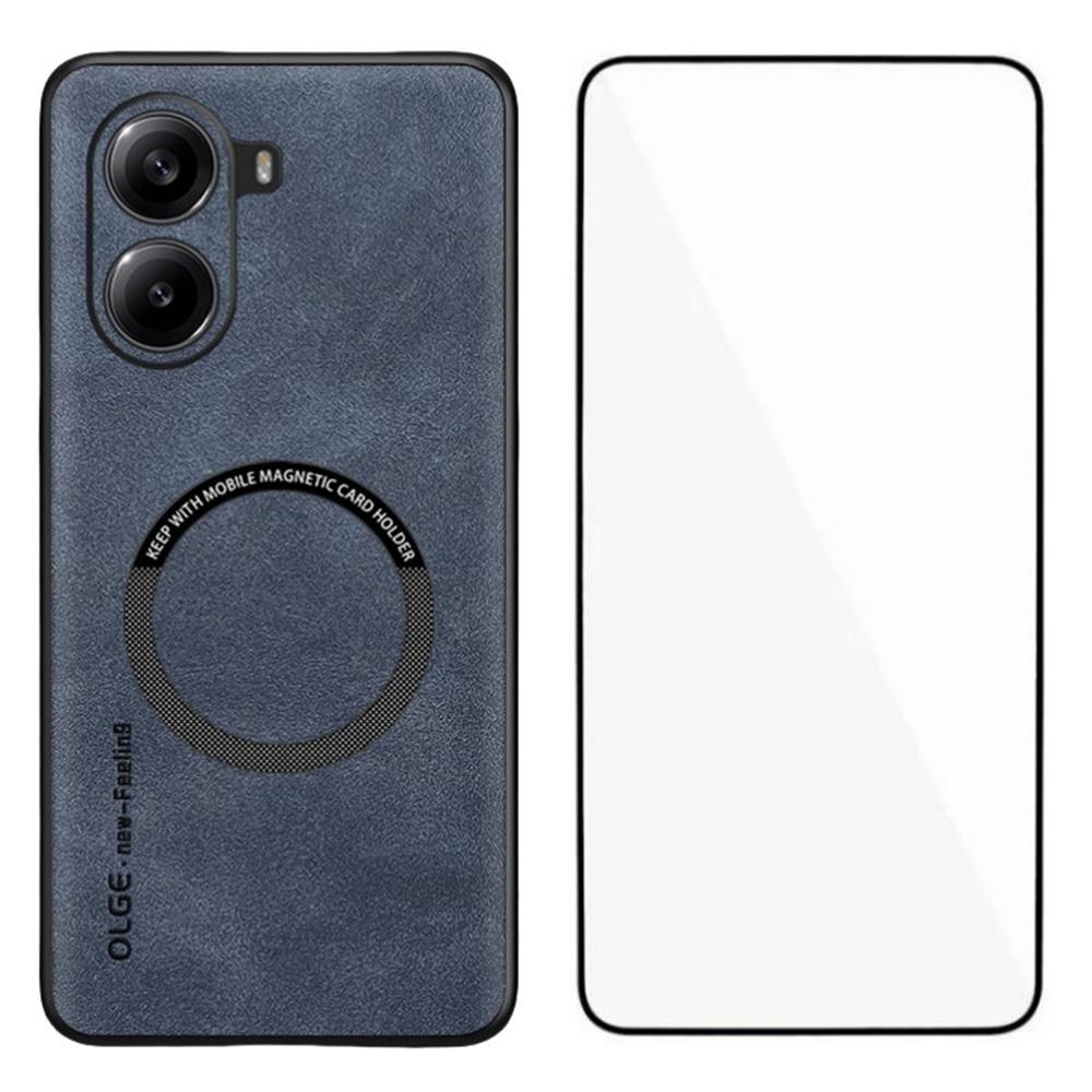 WANLONFENG YBP Series For Xiaomi Poco X7 Pro 5G Magnetic Case with Tempered Glass Film PU Leather+TPU Phone Cover Precise Cutouts