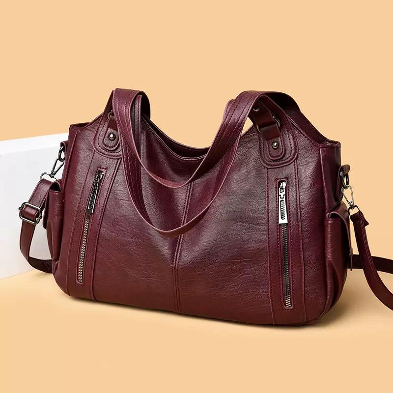 Soft Interior Compartment Shoulder Bags 2026 High Quality Contrasting Colors Bags for Women Fashion Zipper Pu Women's Handbags