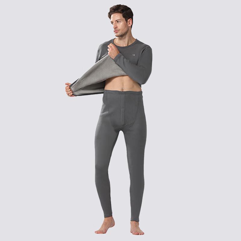 Hengyuanxiang Men's Thermal Fleece-Lined Underwear Set