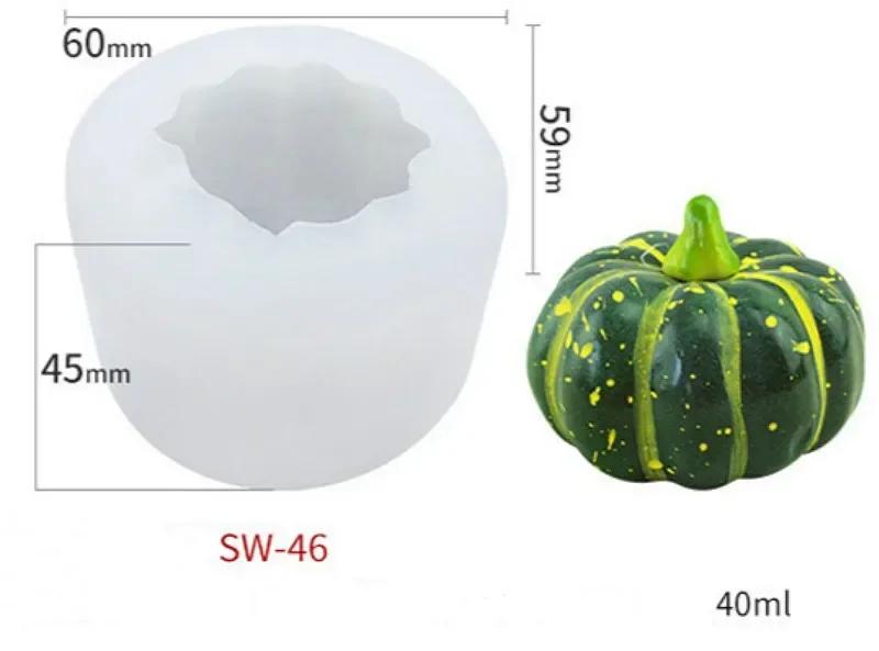 New DIY Festival Pumpkin Shaped Candle Mold Handmade Soap Mold Halloween Gypsum Silicone Decorative Kitchen Baking Candy Mold