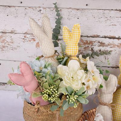 Easter Cloth Art Bunny Doll Toys Ornaments Easter Rabbit DIY Craft Kids Gifts Spring Easter Holiday Party Decorations For Home