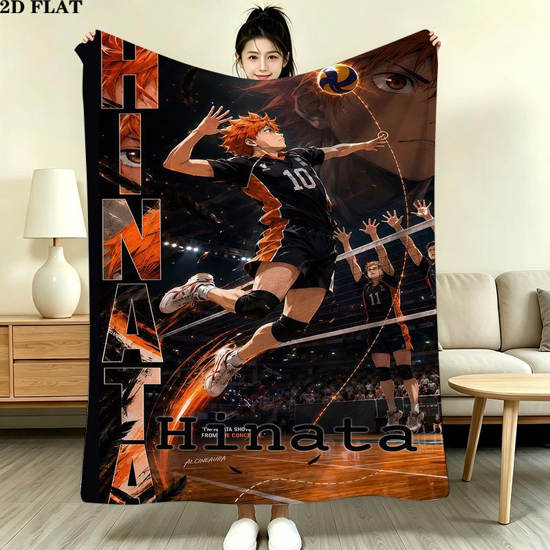 Haikyu Anime Print Flannel Blanket High Quality Warm Comfortable Cover for All Seasons Perfect for Gifts Home Decor