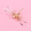 Alloy Fancy Women Baroque Bridal Hair Clip Pearl Wedding Headdress Dragonfly Hairpins Gold