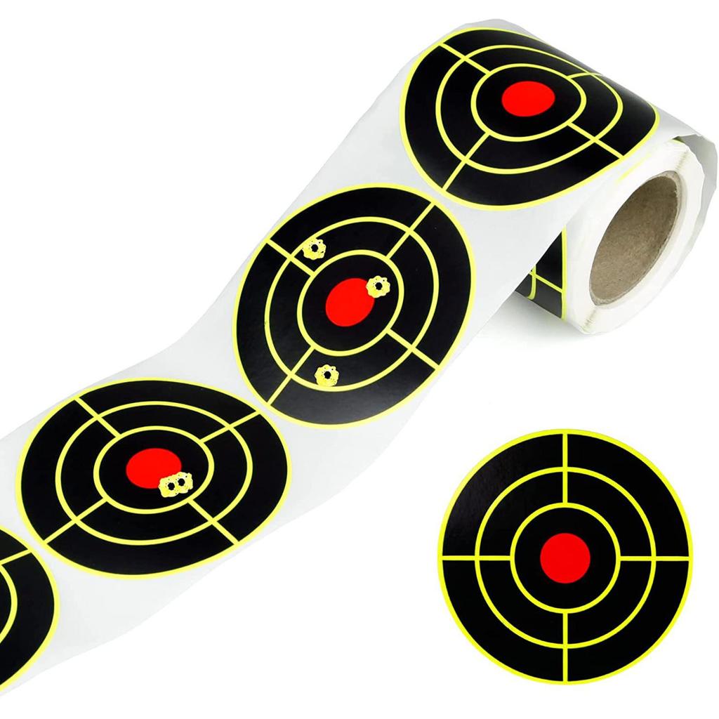 3 Inch Splatter Targets Stickers Self Adhesive Reactive Paper Target for Practice Fluorescent Yellow Red 100Pcs Per Roll