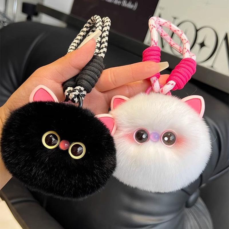 Fluffy Plush Cat - Cute Women's Bag Car Pendant Pendant Gift for Cat Lovers Bag Charm