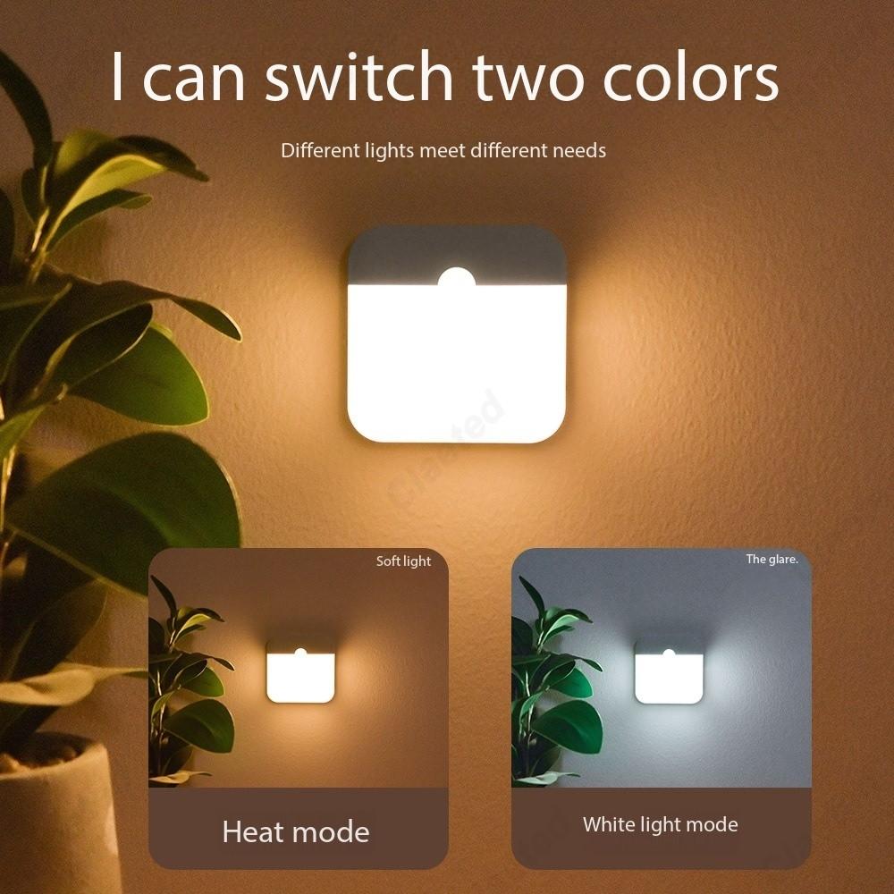 Induction Lamp Smart Charging Dual-color USB Magnetic LED Nightlight Corridor Hall Wardrobe Cupboard Bedroom Lighting