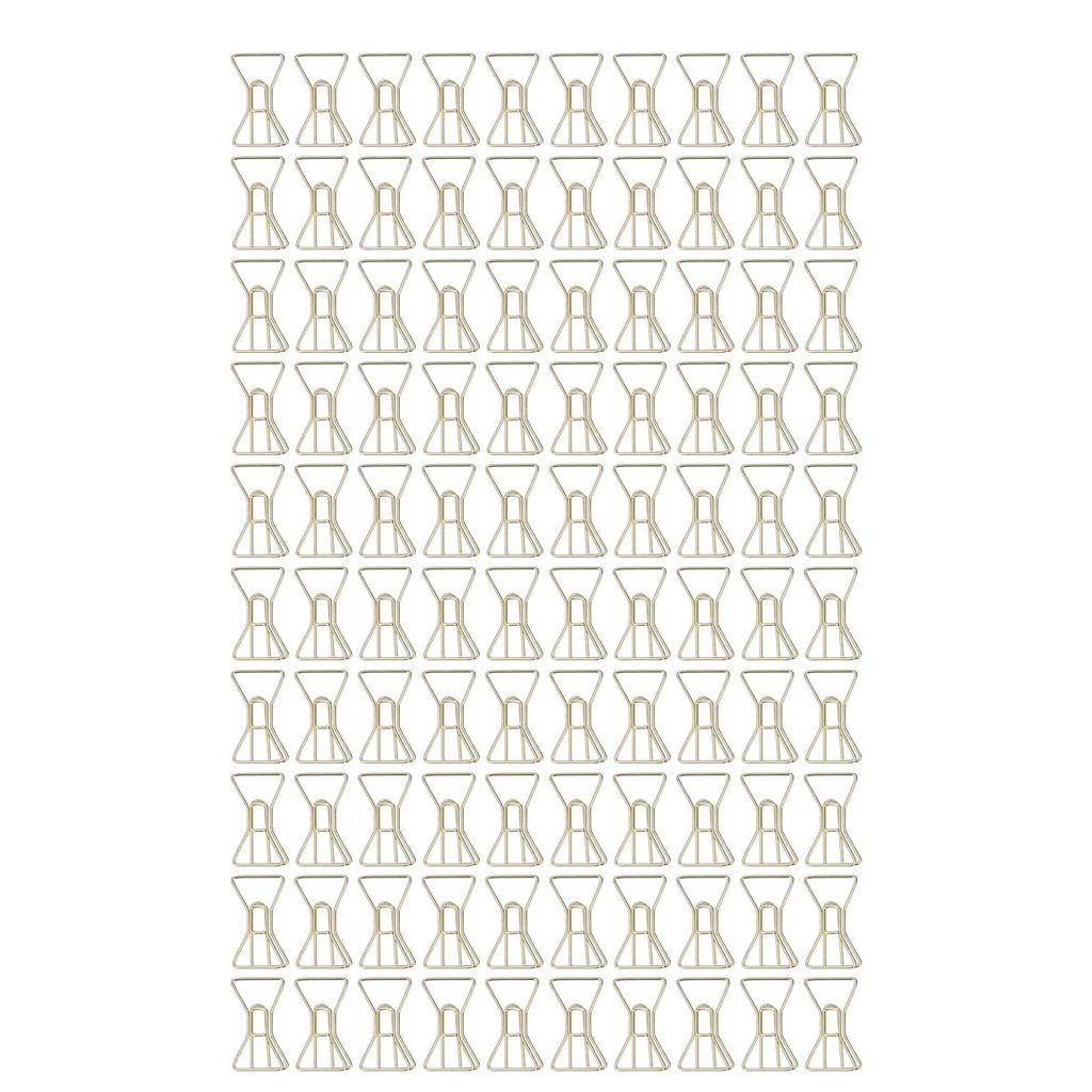 100Pcs Paper Clips Gold Cute Unique Shape Electroplating Process Lightweight Portable Metal