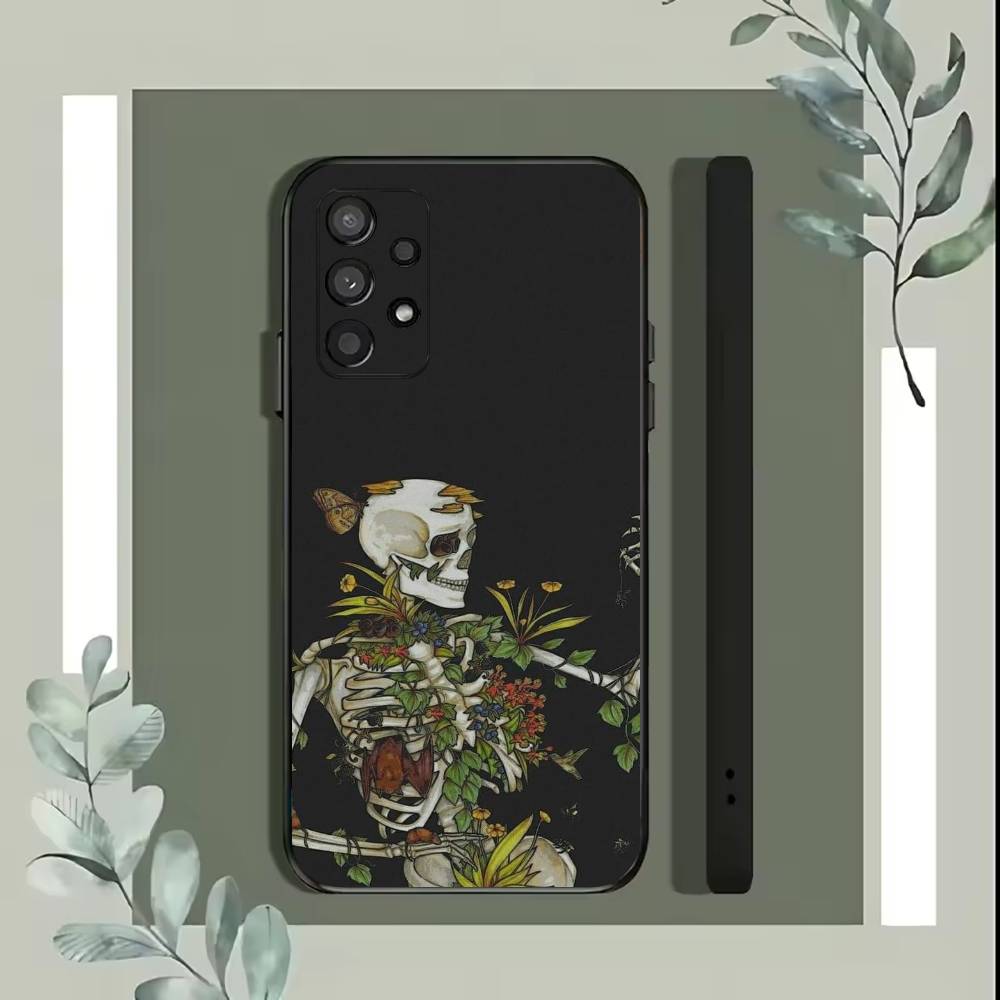 Skull Skeleton GrimReaper Phone Case For Samsung S25,S24,S21,S22,S23,S30,Ultra,S20,Plus,Fe,Lite,5G Black Cover