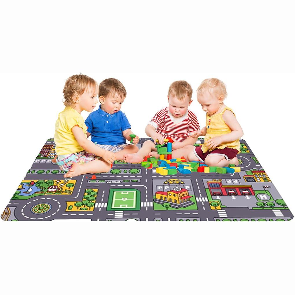 Children's Game Education Toy Road Mat Game Decorative Carpet Fun Learning Development Anti slip and Room Room