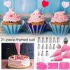 Piping Bags and Tip Set Cake DIY Decorating Kit with Stainless Steel Nozzle Silicone Pastry Baking Tool Cake Decorating Supplies