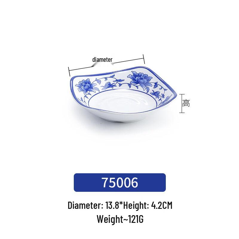 

Yipan Blue & White Melamine Snack Plate