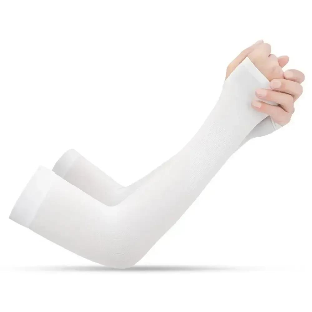 Unisex Cooling Sun Protection Arm Sleeves Fingerless Long for Cycling Fishing Outdoor Anti-Sunburn Sports Cuffs