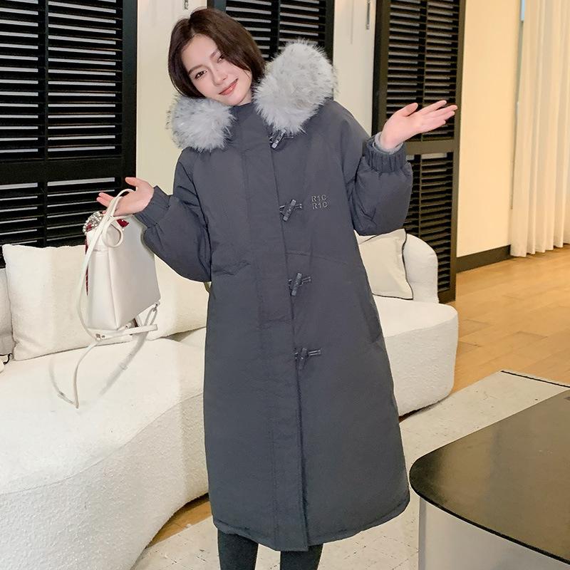 Hiver Nouveau Long à Capuche Col en Fourrure Amovible Vêtements Rembourrés en Coton pour Femmes Veste Version Coréenne