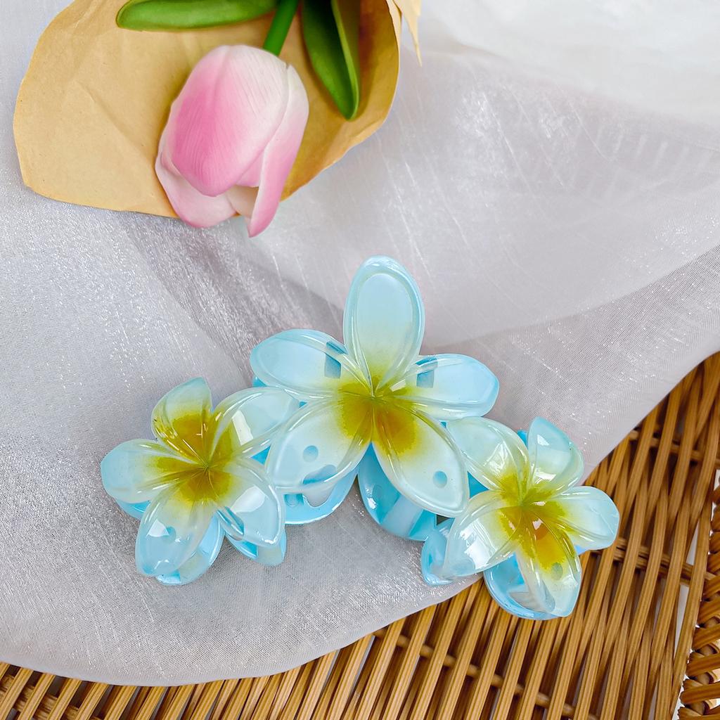 New Versatile Bright Oil French Retro Frangipani Hairpin Simple Fashionable Shark Clip Hair Accessories