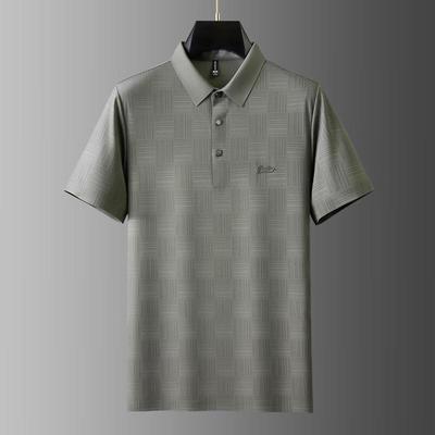 DIBINZE Men's Plus Size Ice Silk Short Sleeve Polo Shirt