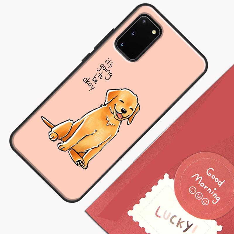Cartoon Golden Retriever Dog Phone Case For Samsung Galaxy S24 S26 Ultra S20 S21 S22 S23 S25 Plus S10 S25 FE Cover Shell