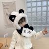 Autumn and Winter Children's Hat Baby Hat Scarf All In One Warm Plush Cute Cartoon Panda Warm Ear Protection Hat