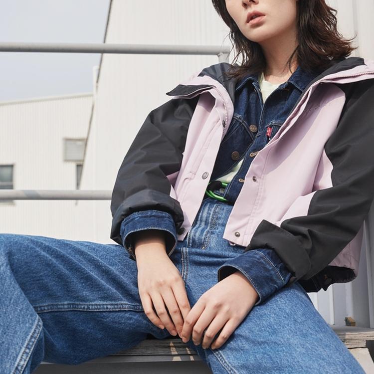 Levis Color Block Krátká bunda s kapucí Dámské bundy Fialová 23452-0000