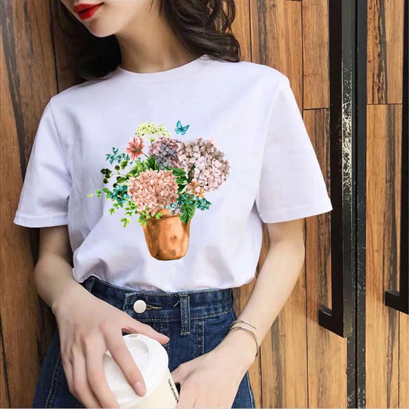 2025 Womens T-Shirts Summer Fashion Shirt Streetwear White Tee Shirt Femme Oversize Fashion Fun Retro Female Tops