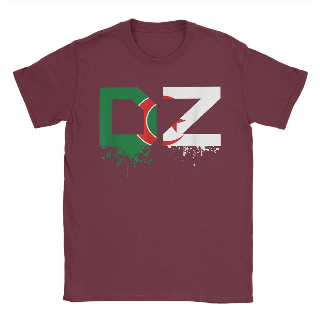 DZ Algeria Algerian Flag Men T Shirt Africa Arab Novelty Tees Short Sleeve Round Collar T-Shirt Cotton Summer Clothing