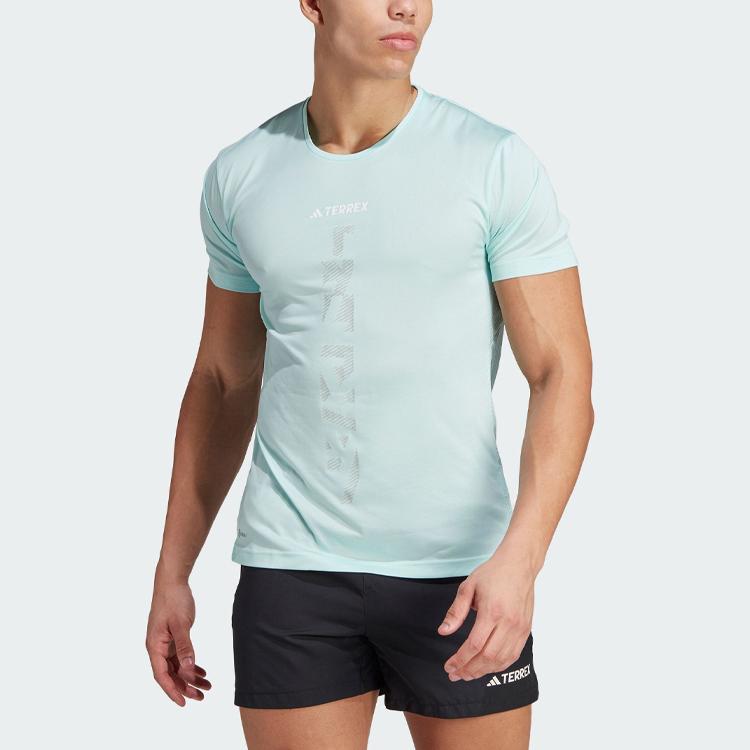 Adidas Agravic Trail Running Tee Men Tops Light-Green HZ6240