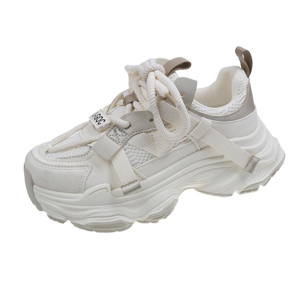 Damen Mesh Plateau Sneaker mit dicker Sohle - Herbst 2025 Vielseitiger Stil, kleine Größe, höhenverstärkende Freizeitschuhe.